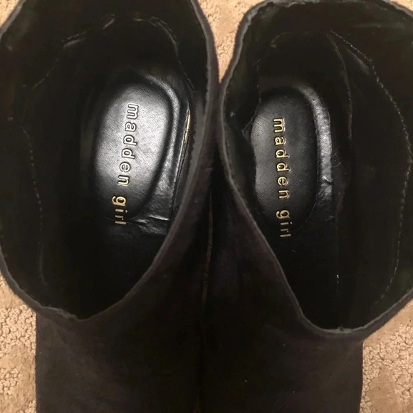 Madden girl Payge bootie boots 6.5 shoes black suede block heel - Picture 6 of 8
